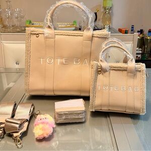 Beige Tote Bag Set